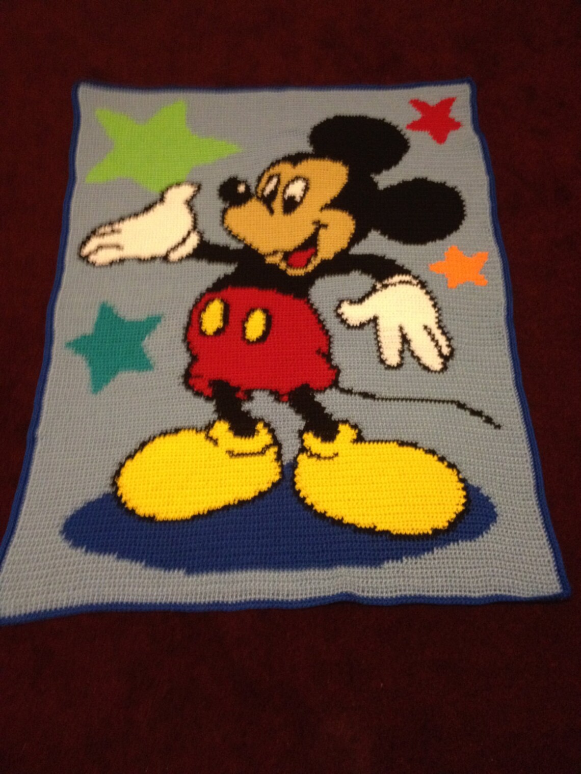Mickey Mouse Crochet Blanket Etsy