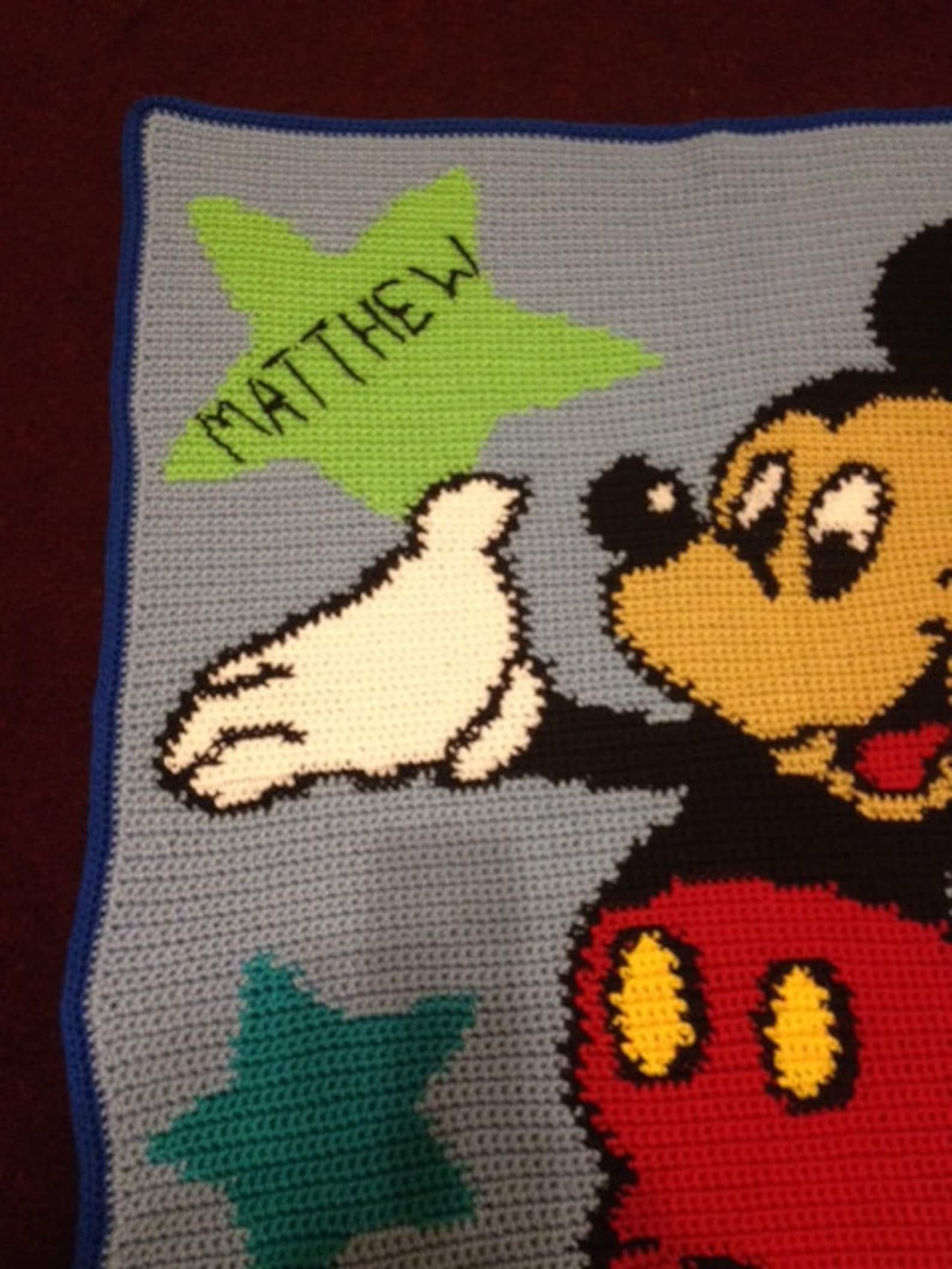 Mickey Mouse Crochet Blanket Etsy