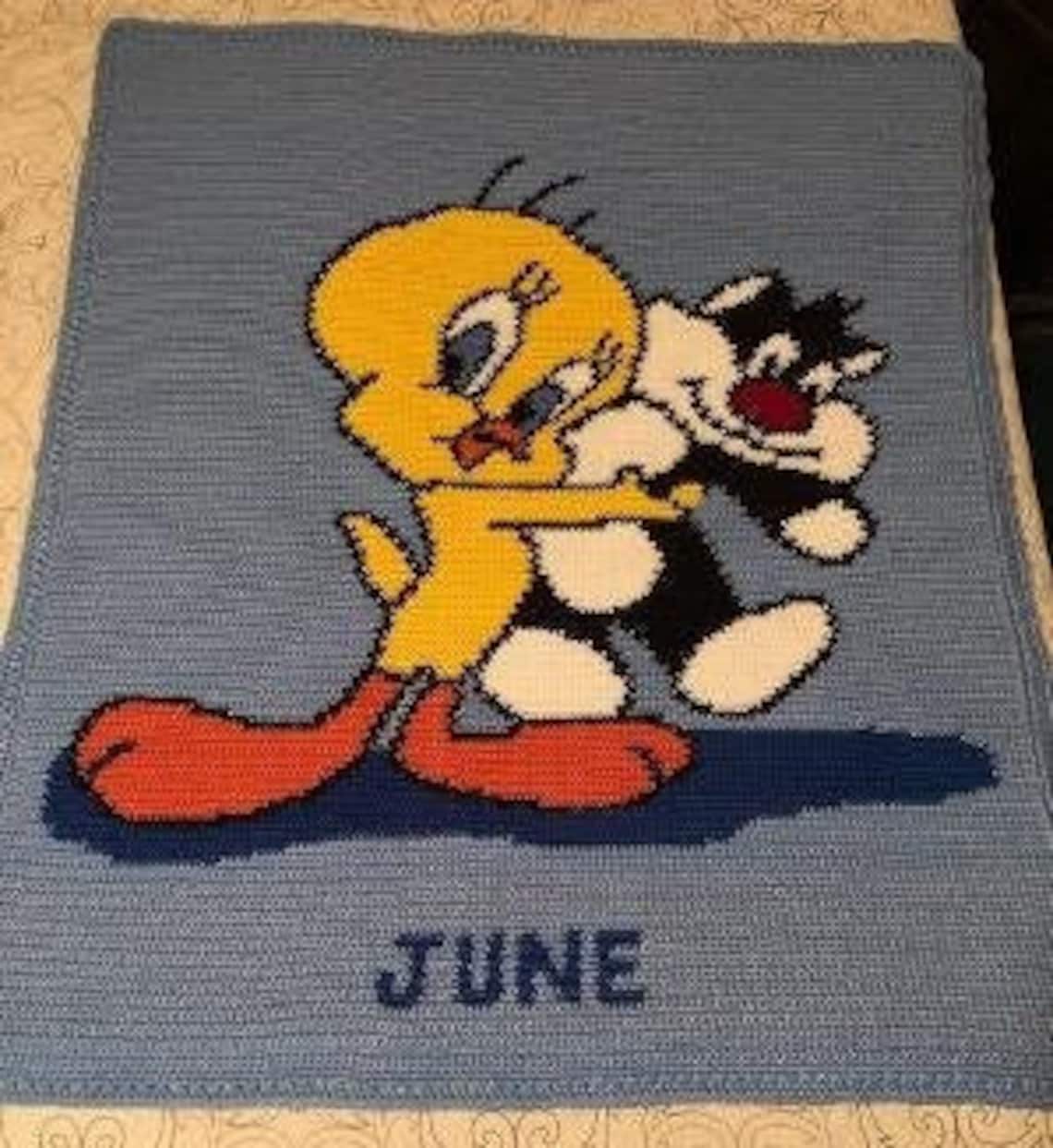 Tweety Bird & Friend Crochet Blanket Etsy