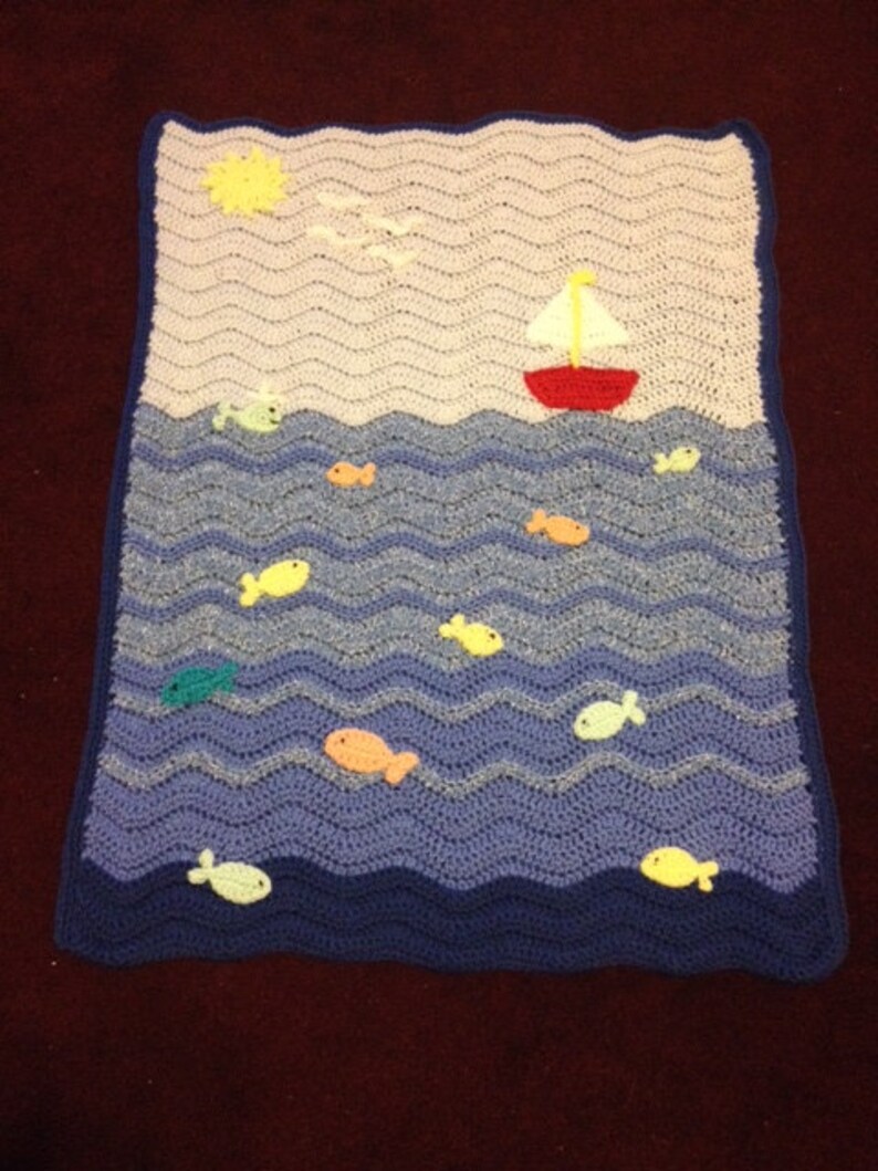 Crochet Sailboat Blanket Etsy