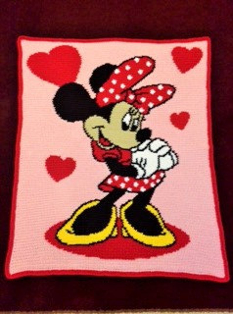 Minnie Mouse Crochet Blanket Etsy