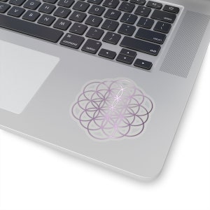 Purple Flower of Life Geometric Universal Nature Pattern Sticker | Purple Flower of Life Sticker | Purple Gradient Flower of Life Sticker