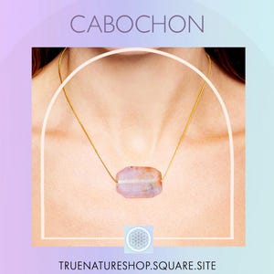 Purple Chalcedony 18K Gold Plated Necklace: Lavender Pendant | Handmade