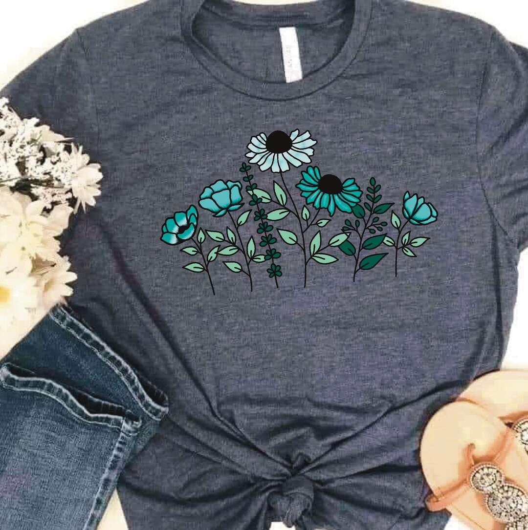 Teal Wildflowers *PNG Only* - Wildflowers Design - Wild - Free - SVG ...
