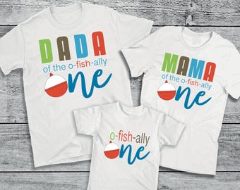 O-fish-ally Ein Familien-T-Shirt-Paket * Nur PNG-Datei * - Kinder-Shirt PNG, Mama, Papa, erster Geburtstag