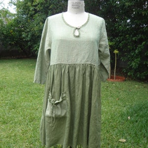 100%  Linen Dress, Woman Dress, Woman Tunic, Loose Linen Dress, Loose Linen Tunic, Relax Dress, Plus Size