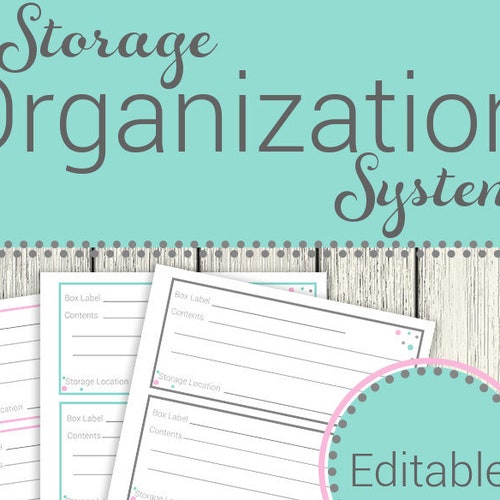 Printable Storage Organization System Storage Solutions - Etsy