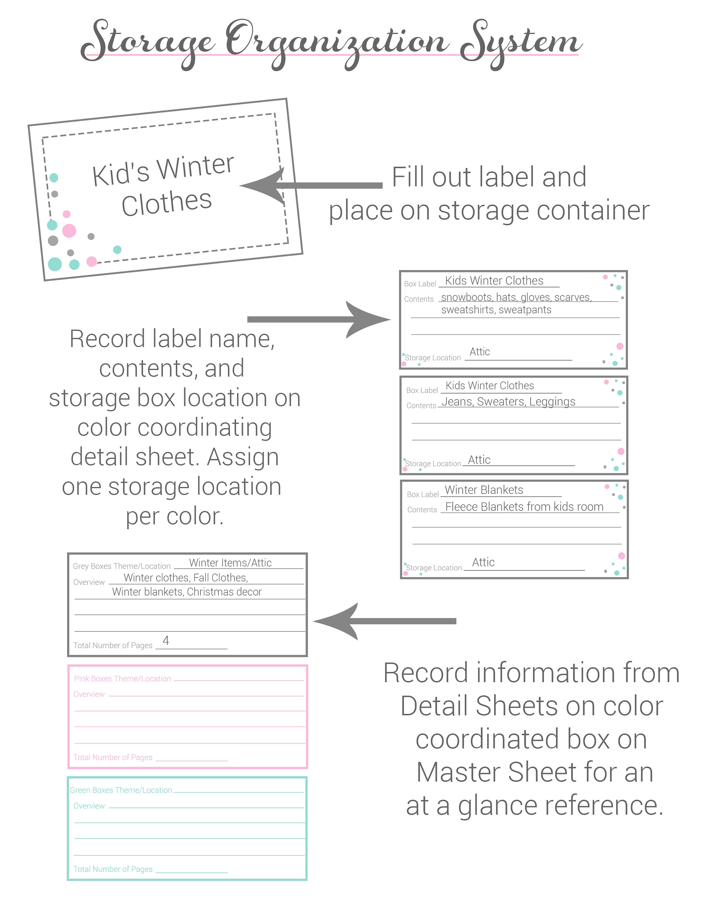 Printable Storage Organization System and Holiday Storage Solutions ...