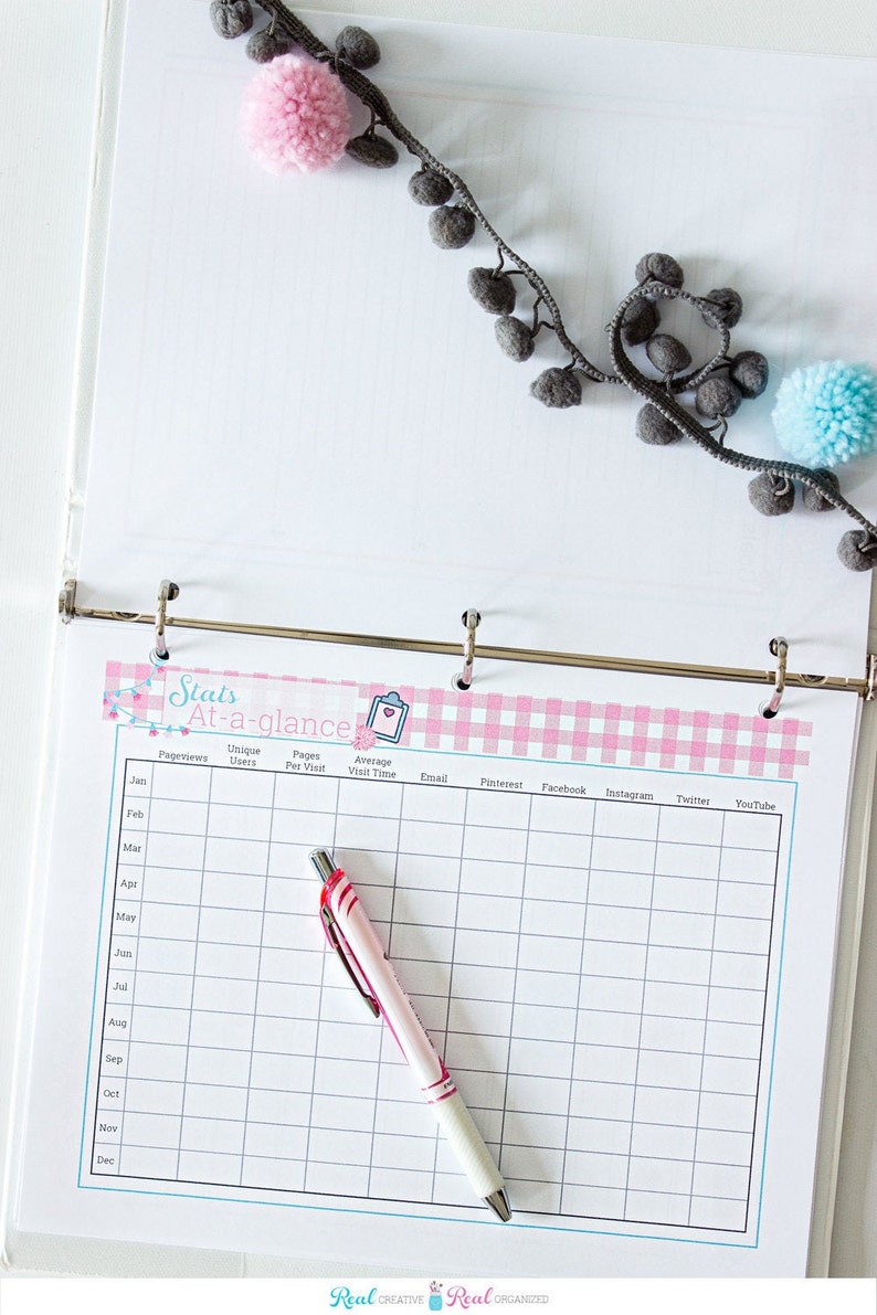 Blog Planning Blog Planner, Goal Planner, and Social Tracker Monthly Goal Planner Yearly Goal Planner image 6