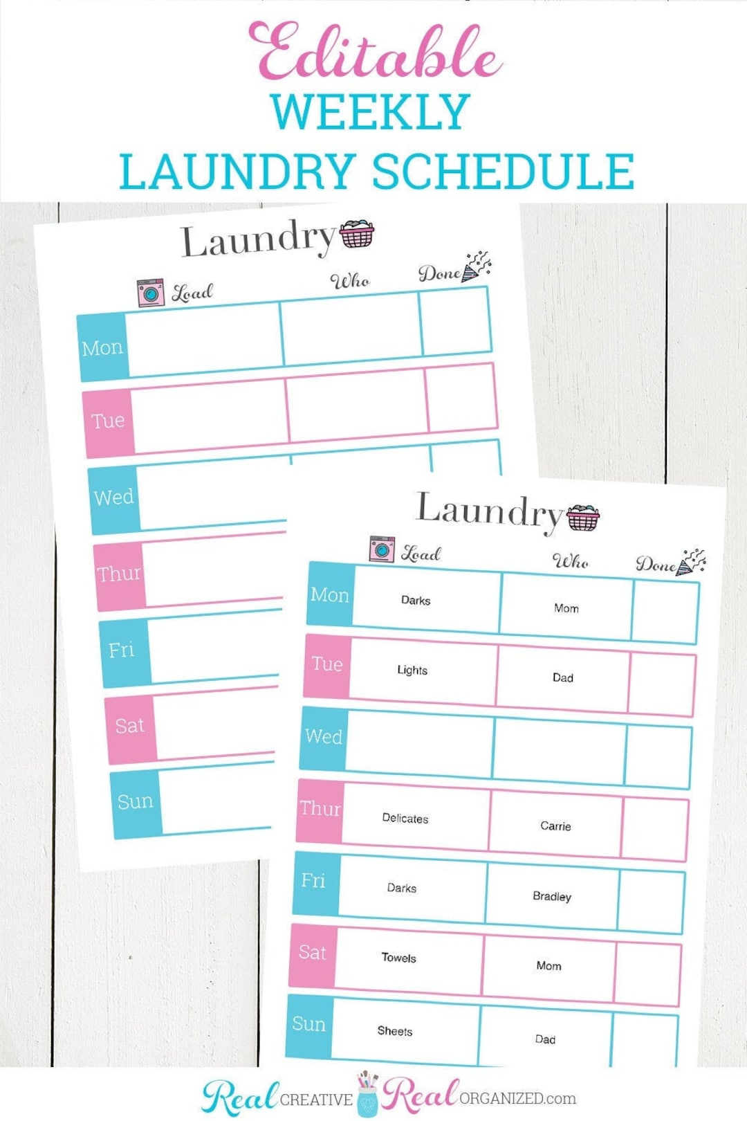 Laundry Routine Visual Schedule Editable Laundry Schedule and Customizable Weekly Laundry Schedule - Etsy