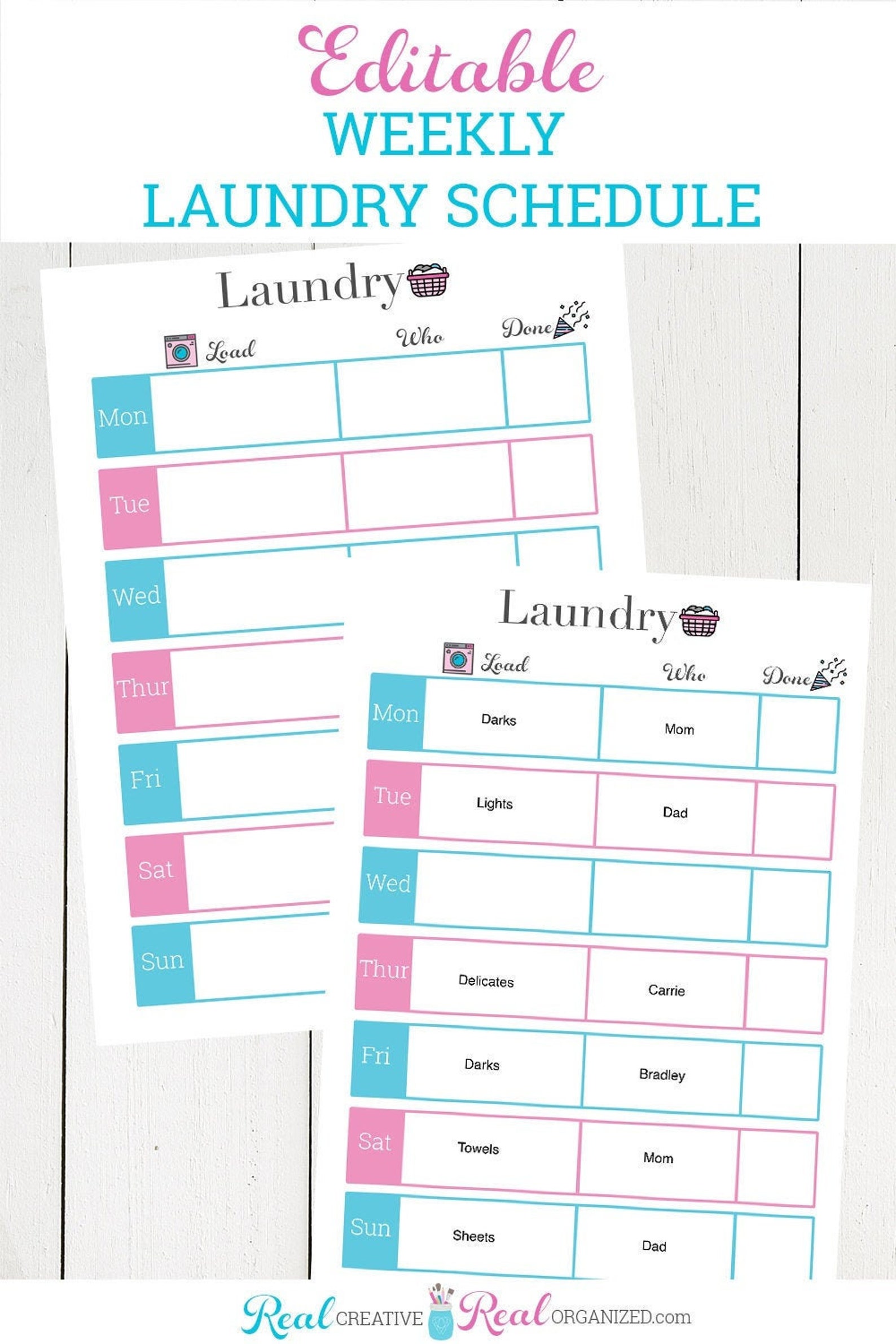 Editable Laundry Schedule and Customizable Weekly Laundry Etsy Editable Laundry Schedule and Customizable Weekly Laundry Etsy