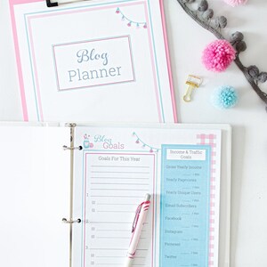 Blog Planning Blog Planner, Goal Planner, and Social Tracker Monthly Goal Planner Yearly Goal Planner image 2