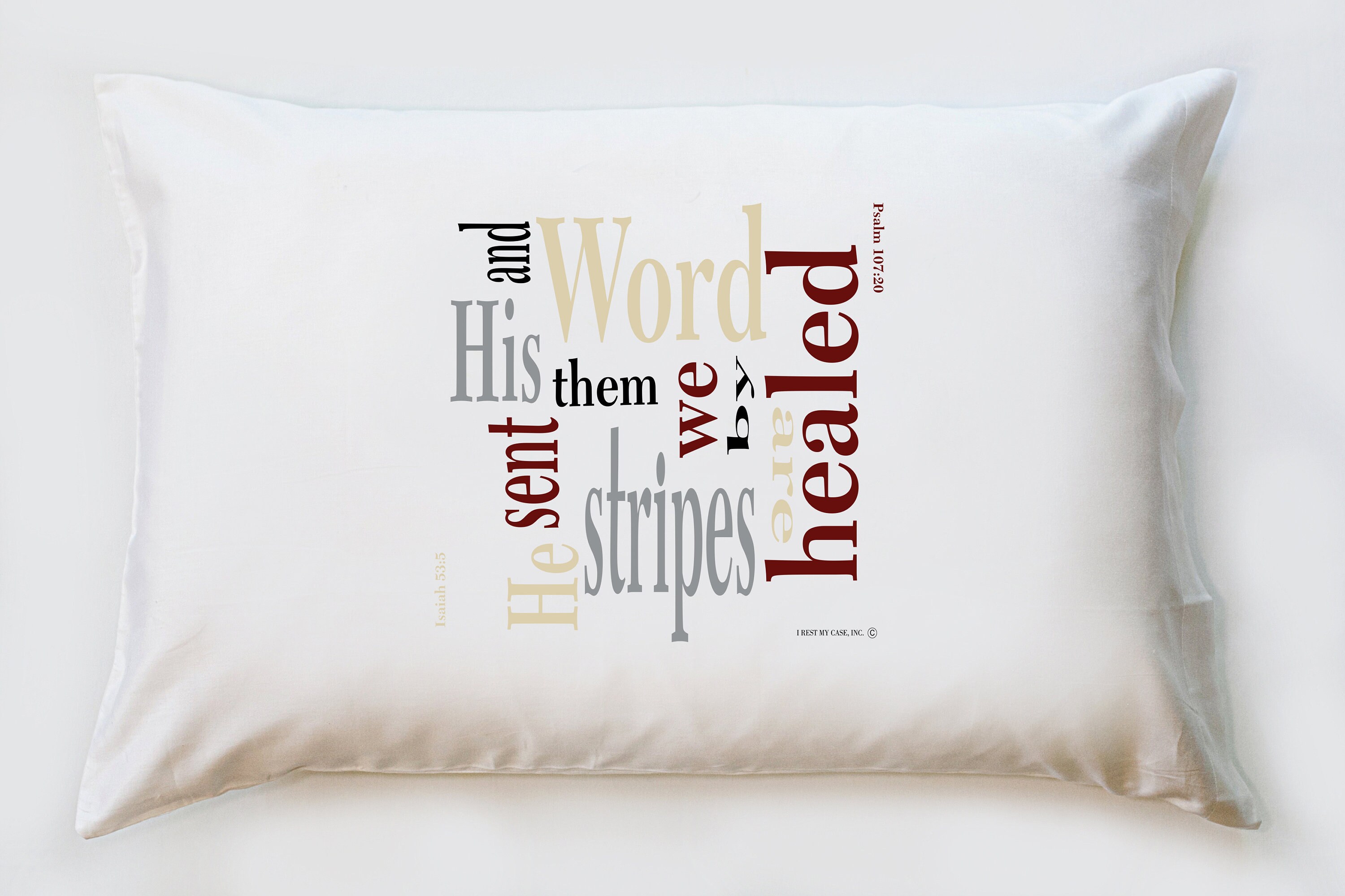 Healing Word Collage Pillowcase for Him Etsy