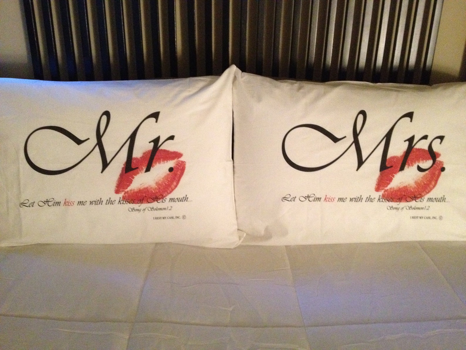 Mr. & Mrs. Pillowcase Set Let Him Kiss Me With the Kisses of Etsy