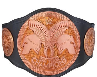 Tag Team Championship Replica Belt – Black - Bronze Tone Blue - Silver Tone