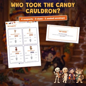 Printable Halloween Escape Room for Kids Ages 6-10, Two Difficulty Levels, Halloween Mystery Game & Treasure Hunt at Home image 10