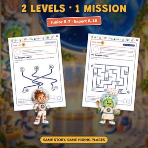 Space Birthday Party Game Printable, Kids Escape Room Ages 6-10, Two Levels, Outer Space Mystery & Treasure Hunt at Home image 9