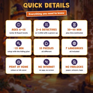 Printable Halloween Escape Room for Kids Ages 6-10, Two Difficulty Levels, Halloween Mystery Game & Treasure Hunt at Home image 5