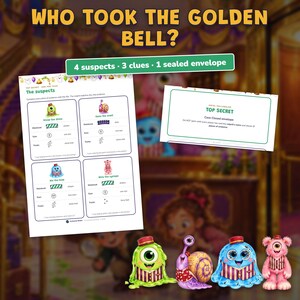 Monster Birthday Party Game Printable, Kids Escape Room Ages 6-10, Two Levels, Monster Mystery Game & Treasure Hunt at Home zdjęcie 10