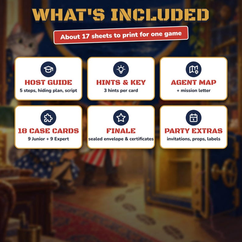 Printable Spy Escape Room for Kids Ages 7-12, Two Difficulty Levels, Secret Agent Mission & Treasure Hunt at Home image 6
