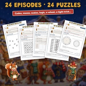 Advent Calendar for Kids Printable, 24 Day Christmas Mystery Game, Detective Countdown Ages 6-10, 2 Levels, Paper Calendar to Build image 8