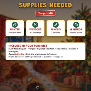 Printable Christmas Escape Room for Kids Ages 6-10, Two Difficulty Levels, Christmas Mystery Game & Treasure Hunt at Home image 13