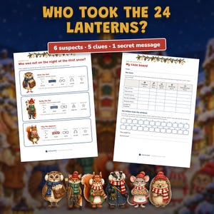 Advent Calendar for Kids Printable, 24 Day Christmas Mystery Game, Detective Countdown Ages 6-10, 2 Levels, Paper Calendar to Build image 10