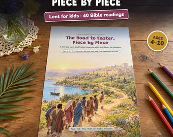 Calendario de Cuaresma para niños imprimible, 40 lecturas bíblicas, friso de Pascua para colorear, Semana Santa, actividad cristiana