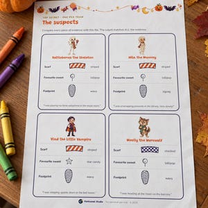 Printable Halloween Escape Room for Kids Ages 6-10, Two Difficulty Levels, Halloween Mystery Game & Treasure Hunt at Home image 2