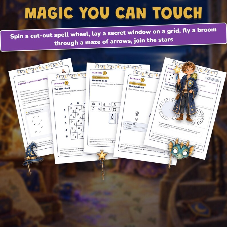 Printable Wizard School Escape Room for Kids Ages 7-11, Two Difficulty Levels, Magic Mystery Game & Treasure Hunt at Home image 8