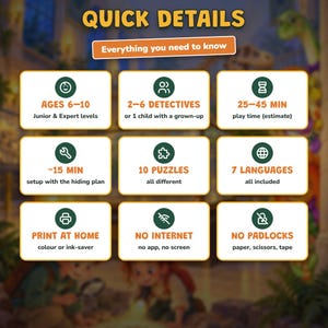 Anniversaire Dinosaure Jeu à Imprimer, Escape Game Enfant 6-10 Ans, Fête Dinosaures, Jeu d'Enquête et Chasse au Trésor Maison, 2 Niveaux image 5