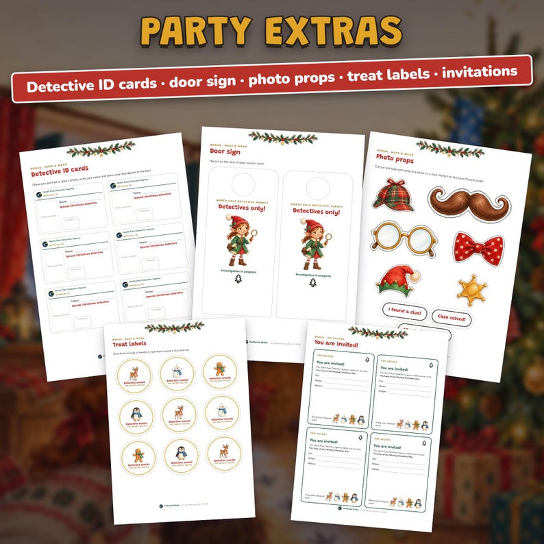 Printable Christmas Escape Room for Kids Ages 6-10, Two Difficulty Levels, Christmas Mystery Game & Treasure Hunt at Home image 11