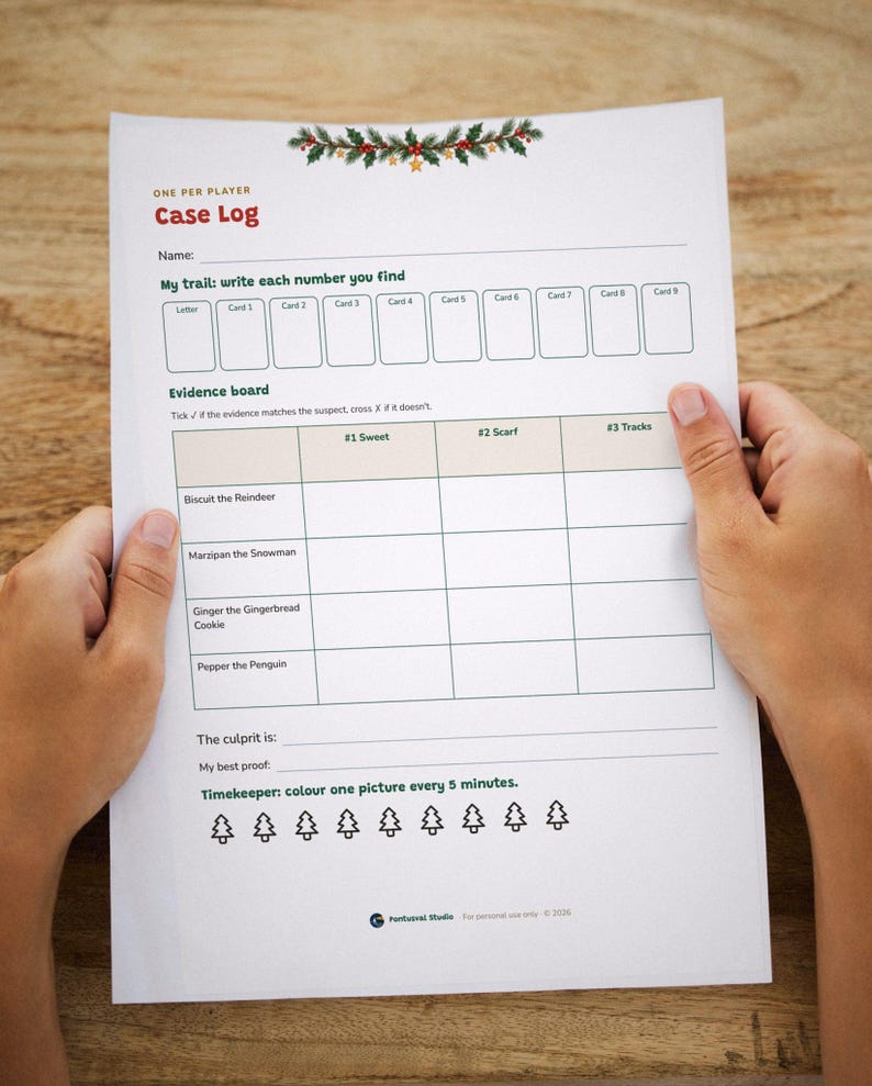 Printable Christmas Escape Room for Kids Ages 6-10, Two Difficulty Levels, Christmas Mystery Game & Treasure Hunt at Home image 2