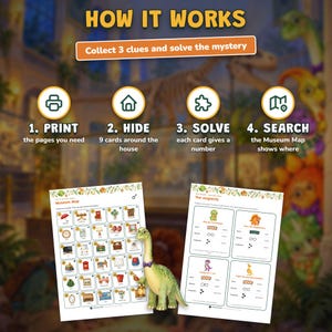 Anniversaire Dinosaure Jeu à Imprimer, Escape Game Enfant 6-10 Ans, Fête Dinosaures, Jeu d'Enquête et Chasse au Trésor Maison, 2 Niveaux image 7