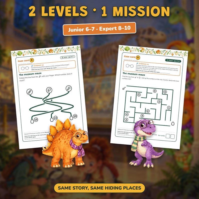 Anniversaire Dinosaure Jeu à Imprimer, Escape Game Enfant 6-10 Ans, Fête Dinosaures, Jeu d'Enquête et Chasse au Trésor Maison, 2 Niveaux image 9
