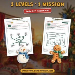 Printable Christmas Escape Room for Kids Ages 6-10, Two Difficulty Levels, Christmas Mystery Game & Treasure Hunt at Home image 9