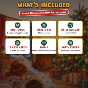 Printable Christmas Escape Room for Kids Ages 6-10, Two Difficulty Levels, Christmas Mystery Game & Treasure Hunt at Home image 6