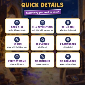 Printable Wizard School Escape Room for Kids Ages 7-11, Two Difficulty Levels, Magic Mystery Game & Treasure Hunt at Home image 5