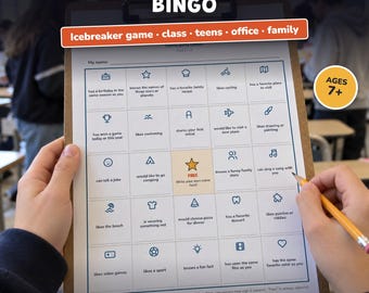 Find Someone Who Bingo Printable, Icebreaker Game for Kids, Teens, Office and Family, Get to Know You Game, Back to School, Team Building