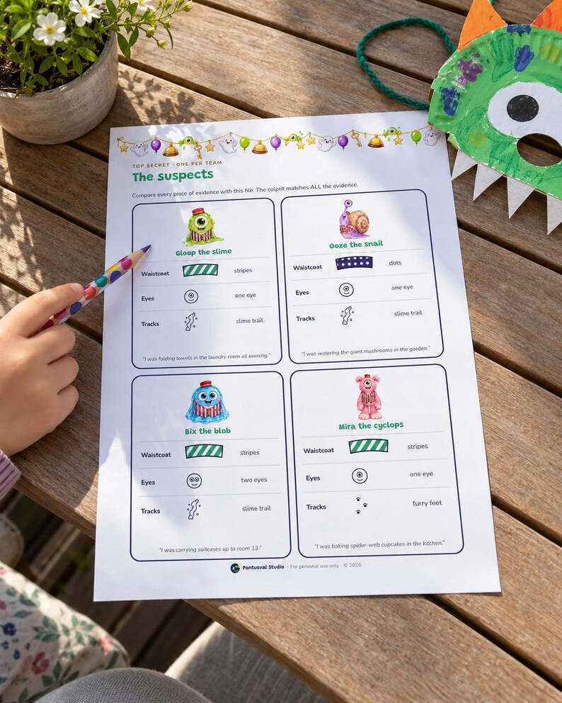 Monster Birthday Party Game Printable, Kids Escape Room Ages 6-10, Two Levels, Monster Mystery Game & Treasure Hunt at Home zdjęcie 2