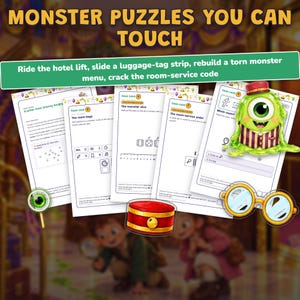 Monster Birthday Party Game Printable, Kids Escape Room Ages 6-10, Two Levels, Monster Mystery Game & Treasure Hunt at Home zdjęcie 8