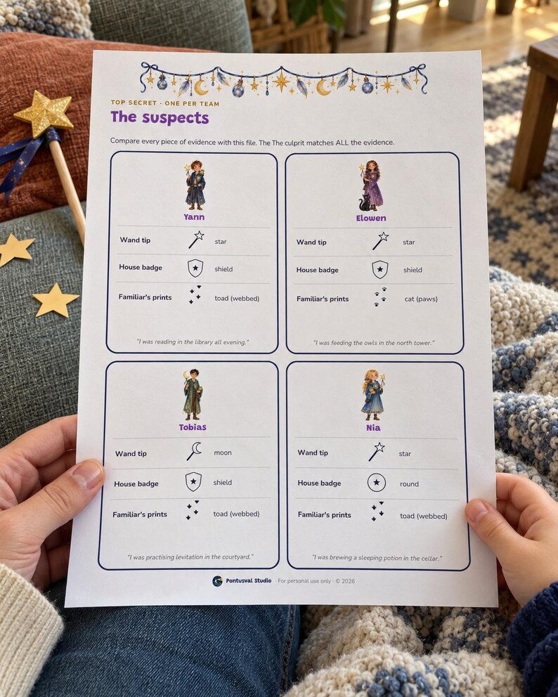 Printable Wizard School Escape Room for Kids Ages 7-11, Two Difficulty Levels, Magic Mystery Game & Treasure Hunt at Home image 2