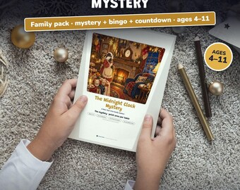New Years Eve Kids Activity Bundle, Printable Mystery Game, Bingo, Countdown Cards, Time Capsule, Family New Year Games