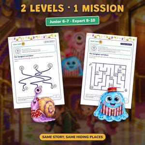 Monster Birthday Party Game Printable, Kids Escape Room Ages 6-10, Two Levels, Monster Mystery Game & Treasure Hunt at Home zdjęcie 9