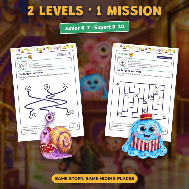 Monster Birthday Party Game Printable, Kids Escape Room Ages 6-10, Two Levels, Monster Mystery Game & Treasure Hunt at Home zdjęcie 9