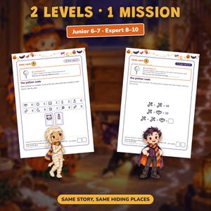 Printable Halloween Escape Room for Kids Ages 6-10, Two Difficulty Levels, Halloween Mystery Game & Treasure Hunt at Home image 9