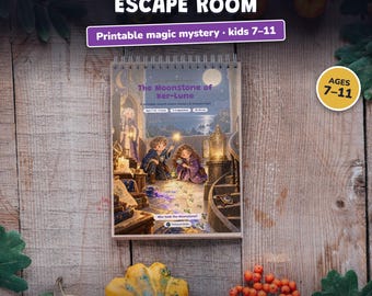 Printable Wizard School Escape Room for Kids Ages 7-11, Two Difficulty Levels, Magic Mystery Game & Treasure Hunt at Home