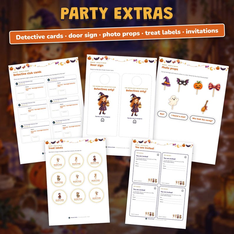 Printable Halloween Escape Room for Kids Ages 6-10, Two Difficulty Levels, Halloween Mystery Game & Treasure Hunt at Home image 11