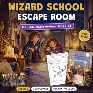 Printable Wizard School Escape Room for Kids Ages 7-11, Two Difficulty Levels, Magic Mystery Game & Treasure Hunt at Home image 4
