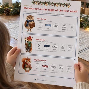 Advent Calendar for Kids Printable, 24 Day Christmas Mystery Game, Detective Countdown Ages 6-10, 2 Levels, Paper Calendar to Build image 3